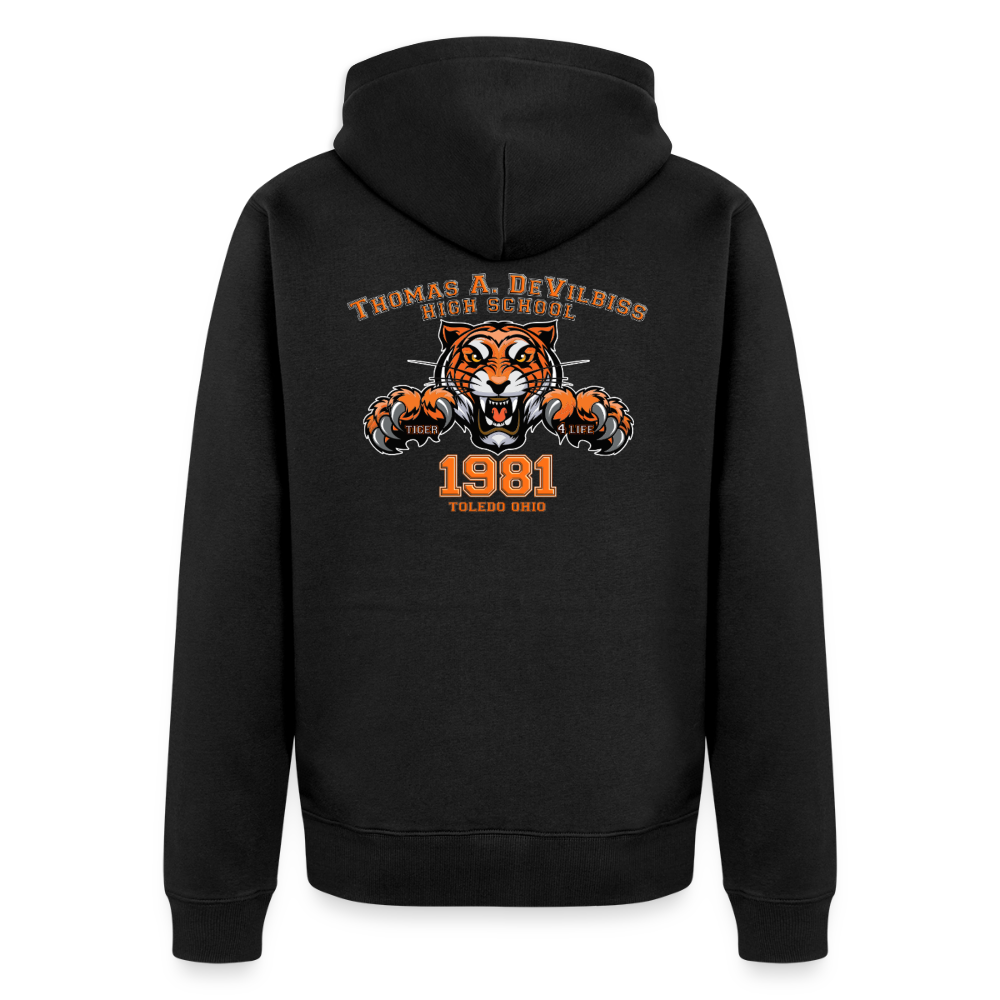 Tiger 4 Life four panel (left, right, front and back) DHS 1981 Unisex Premium Organic Zip Hoodie - black