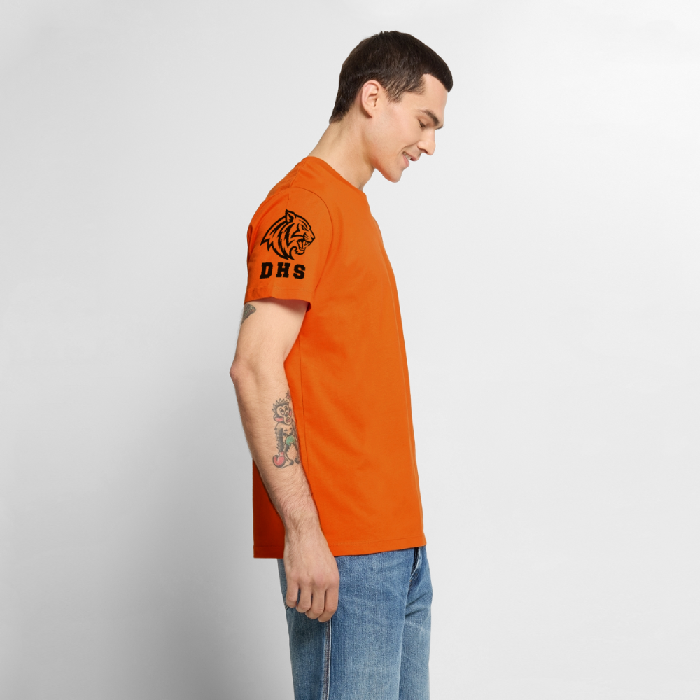 Orange Tiger 4 Life four panel (left, right, front and back) DHS 1981 Men's Premium T-Shirt - orange 